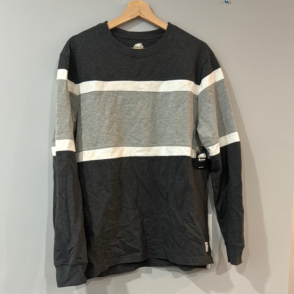 Roots Black and Gray Long Sleeve Tee